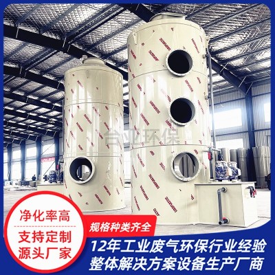 厂家直供PP喷淋塔 工业废气处理设备酸雾除臭旋流洗涤塔 PP喷淋塔图4