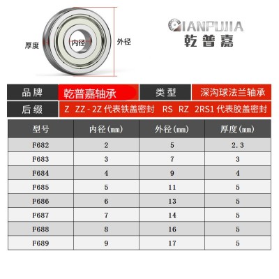 微型滚珠带挡边法兰轴承F686ZZLF-1360ZZ6*13*5mm电机小精密轴承图5