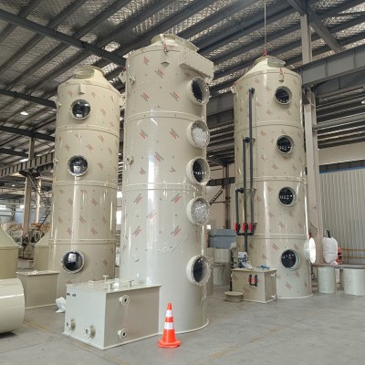 pp喷淋塔废气处理环保设备厂家 化工电镀实验室酸碱废气洗涤塔图3