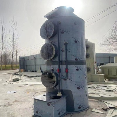 定制PP喷淋塔废气处理酸雾净化塔除臭脱硫脱硝不锈钢喷淋塔图3