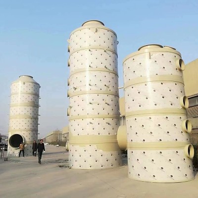 定制PP喷淋塔废气处理酸雾净化塔除臭脱硫脱硝不锈钢喷淋塔图2