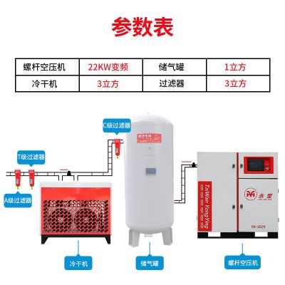永莹 永磁变频螺杆空压机30kw 工业电阻炉螺杆式空气压缩机图3