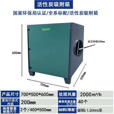 PP碳钢不锈钢活性炭箱定制箱漆雾过滤器二级吸附箱低噪废气处理图5