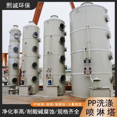 江西废气处理设备阻燃PP喷淋塔酸雾净化塔立式旋流洗涤塔环保设备图2