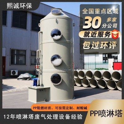 江西废气处理设备阻燃PP喷淋塔酸雾净化塔立式旋流洗涤塔环保设备图4
