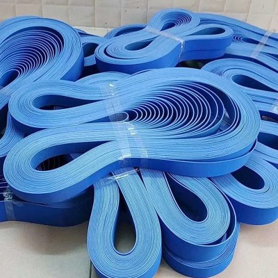 蓝色尼龙粘箱机高速平面传动带 糊盒机双面片基带 双蓝片基带批发图5