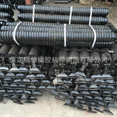 DTII型带式输送机三槽缓冲托辊组 输送带缓冲托辊 橡胶圈托辊图3