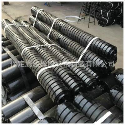 DTII型带式输送机三槽缓冲托辊组 输送带缓冲托辊 橡胶圈托辊图5