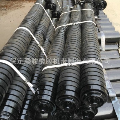 DTII型带式输送机三槽缓冲托辊组 输送带缓冲托辊 橡胶圈托辊图2