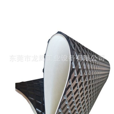 龙辉工业流水线皮带 黑色菱形格PVC木材输送带 木工砂光机传送带图5