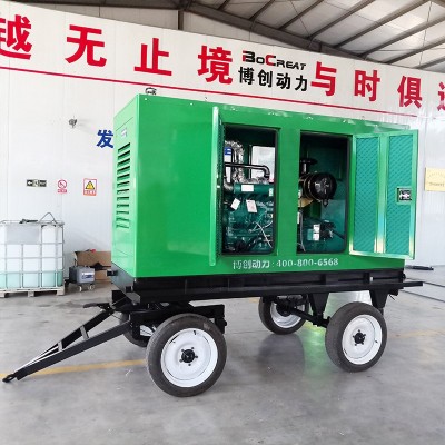 潍坊100KW发电机组可移动式拖车低噪音静音箱柴油发电机大功率图2
