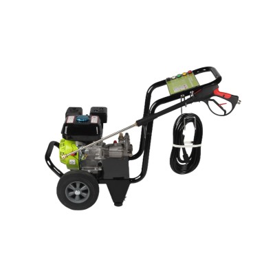B款手推式10寸大轮7.5HP荧光苹果绿150bar路面清洁汽油高压清洗机图4