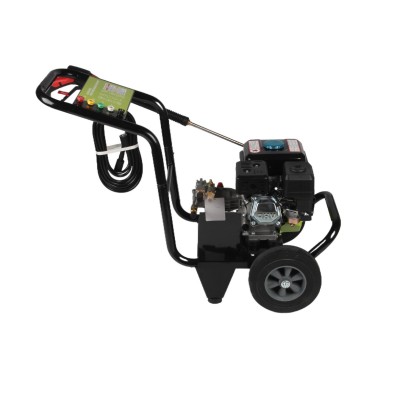 B款手推式10寸大轮7.5HP荧光苹果绿150bar路面清洁汽油高压清洗机图5