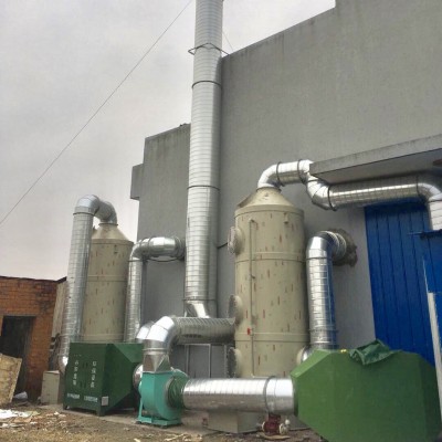 定制PP喷淋洗涤塔喷漆废气处理净化设备立式PP填料除雾环保排风图4