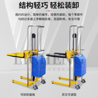 小型半电动搬运叉车便携式轻型电动堆高车液压行李升高工 位车跨境图3