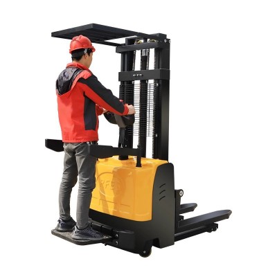 全电动叉车插腿式堆高车液压装卸车1.5吨升高3.5米小型站驾式铲车图4
