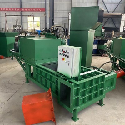 自动旋转套袋稻草打包机 秸秆药材废料pet膜压块机塑料废品压缩机图2