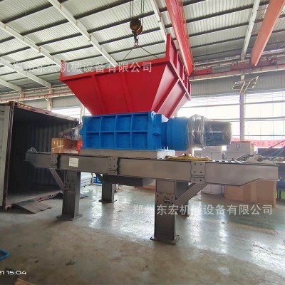 铁皮彩钢瓦塑料管材破碎机 配套多功能撕碎设备 大型双轴撕碎机图5