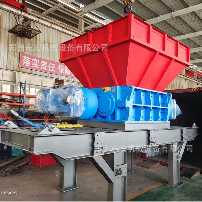铁皮彩钢瓦塑料管材破碎机 配套多功能撕碎设备 大型双轴撕碎机图3