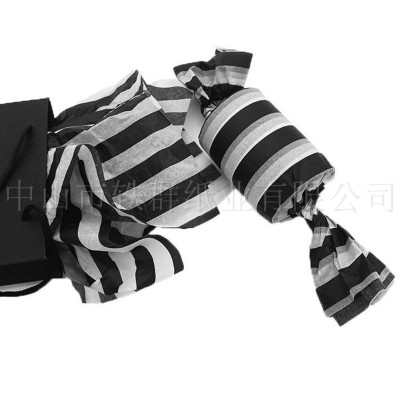 批发现货50*70cm黑色波浪条纹拷贝纸服饰包装17g黑色条纹雪梨纸图3