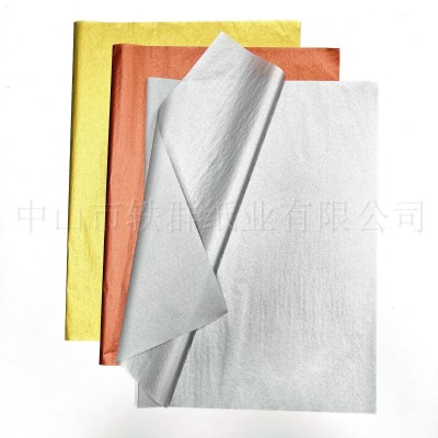 现货批发50*35cm17g玫瑰金色拷贝纸服装节日礼品包装纸银色雪梨纸图3