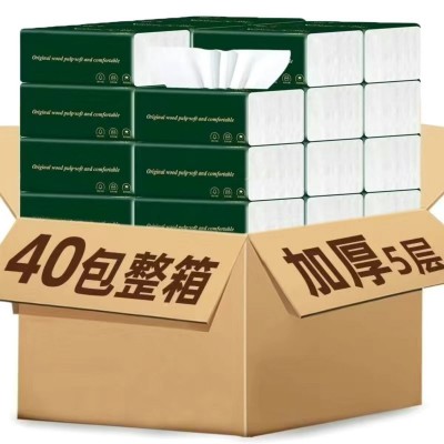 抽纸300张10包5层平纹加厚原木批发餐巾纸干湿两用面巾纸卫生纸图2