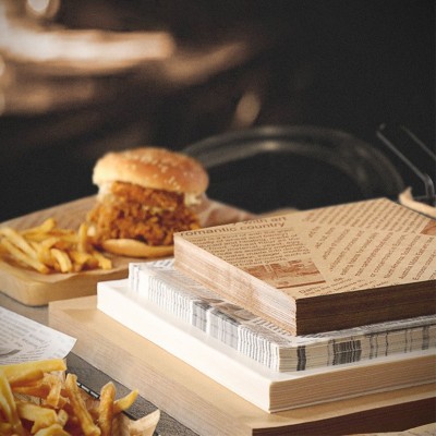 印花食品防油纸小吃炸鸡薯条汉堡隔油垫纸商用一次性烘焙吸油纸图2