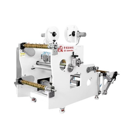 无纺布分切无尘布裁切薄膜不干胶全自动高速冷切复卷外扳式分切机图4