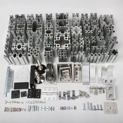 工业铝合金型材车间流水线 工作台框架支架设备 机柜保护罩围栏图3