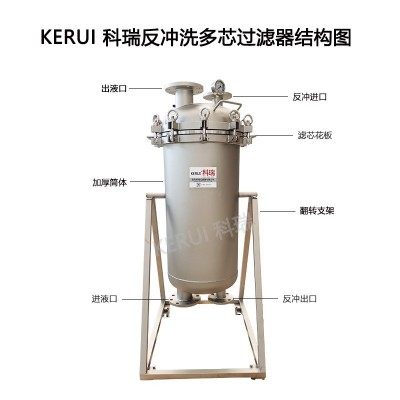 反冲洗多芯过滤器不锈钢304/316L/钛棒烧结滤芯可翻转过滤设备图3