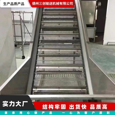 爬坡输送机不锈钢网带网链提升机耐高温中药材烘干清洗网带输送机图3