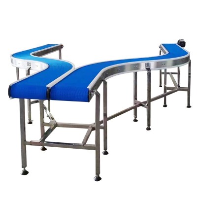 90度塑料链板转弯机304不锈钢乙字网油炸机流水线180度塑料转弯链图5