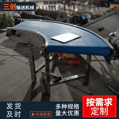 90度塑料链板转弯机304不锈钢乙字网油炸机流水线180度塑料转弯链图4