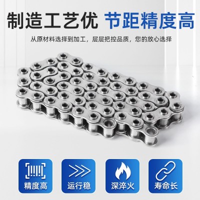 工业传动链条空心销轴滚子链厂家直销输送带传送带配件本色碳钢图4