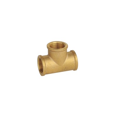 厂家直销全铜黄铜加厚三内丝4分 1/2内牙三通专用接头五金配件