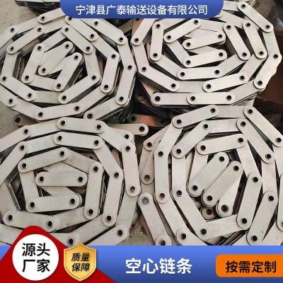 304空心链条304不锈钢大节距侧面带耳链条单双排滚子异形链条