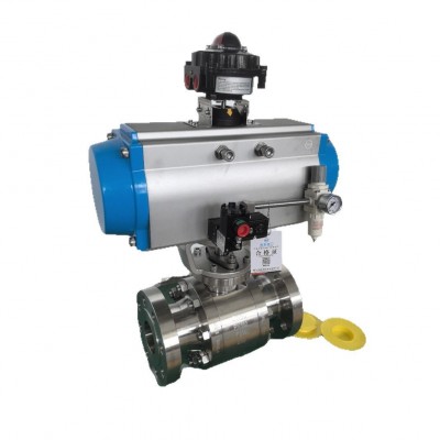 不锈钢气动法兰球阀防爆型耐石油管道气控阀门高温锻钢固定球阀图3