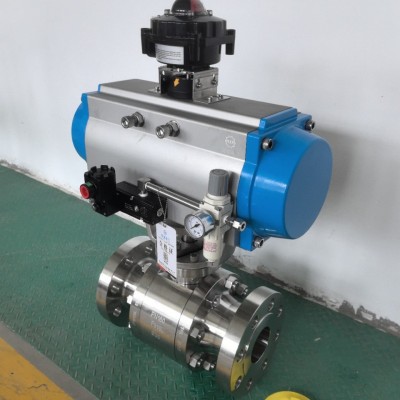 不锈钢气动法兰球阀防爆型耐石油管道气控阀门高温锻钢固定球阀图5
