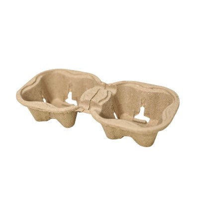 一次性纸浆杯托咖啡奶茶外卖可降解可撕两杯纸浆底托图2