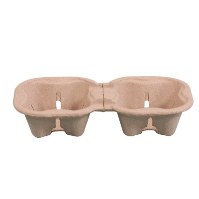 2杯纸浆杯托一次性咖啡奶茶纸杯托盘饮料外卖打包可降解两杯托图2