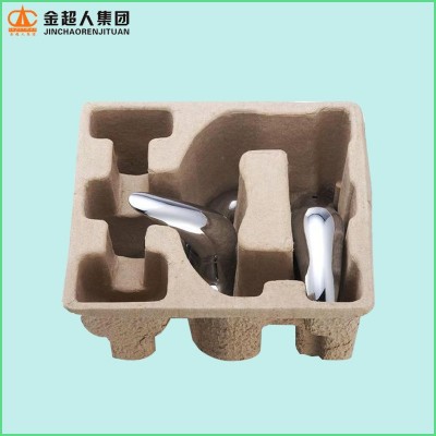 干压纸托厂家 纸浆包装盒环保五金配件纸托 水龙头纸浆模塑内托图3