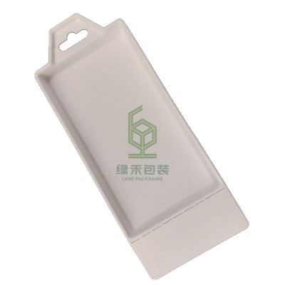 纸浆模塑工厂定制 手机壳通用纸浆包装盒 可降解甘蔗3C产品纸浆盒图2