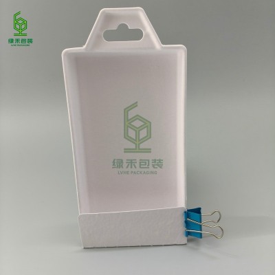 纸浆模塑工厂定制 手机壳通用纸浆包装盒 可降解甘蔗3C产品纸浆盒图3