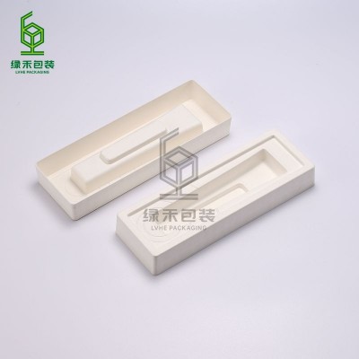 白色定制数码产品设备纸托环保防静电湿压工艺纸浆模塑内衬纸浆托图4