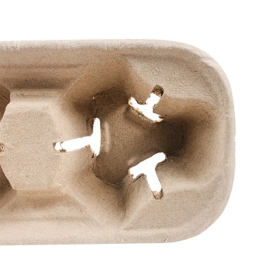 加工定制纸浆双杯托不可拆一次性可降解咖啡饮料打包专用底座纸托图4