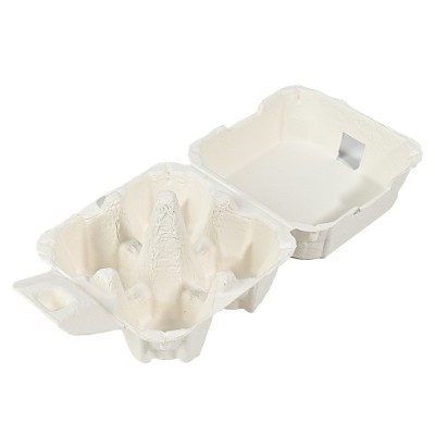 纸浆四枚鸡蛋托 厂家直供一次性土鸡蛋包装盒防震白色鸡蛋盒图4