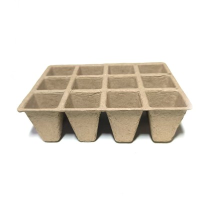 纸浆育苗盘 园艺植物苗营养盘10格12格套装可降解纸浆环保可降解图4