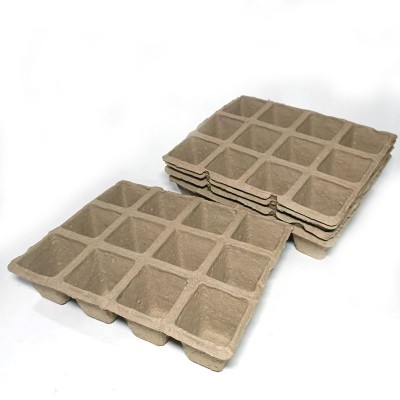 纸浆育苗盘 园艺植物苗营养盘10格12格套装可降解纸浆环保可降解图2
