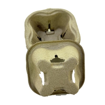 现货供应一次性纸浆杯托可撕双杯托环保可降解奶茶咖啡杯底托厂家图2