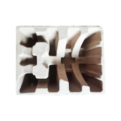 宁波纸浆托厂家供应黄色干压纸内衬可全降解纸托缓冲物流运输防震图2